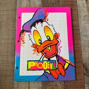 Vintage Mead Disney DONALD DUCK Pocket Folders Portfolio Electric Mouse